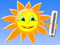 The sun with thermometer Royalty Free Stock Photo