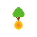 Sun Tree Logo Icon Design Royalty Free Stock Photo