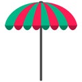 Sun umbrella flat icon, travel and tourism, parasol, beach umbrella, concept of summer holidays Royalty Free Stock Photo