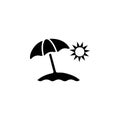 Sun Umbrella Icon. Beach holidays simple icon. Travel element icon. Premium quality graphic design. Signs, outline symbols collect Royalty Free Stock Photo