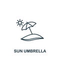 Sun Umbrella icon. Line simple Summer icon for templates, web design and infographics Royalty Free Stock Photo