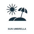 Sun Umbrella icon. Monochrome simple Sun Umbrella icon for templates, web design and infographics Royalty Free Stock Photo