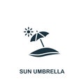 Sun Umbrella icon. Monochrome simple Summer icon for templates, web design and infographics Royalty Free Stock Photo