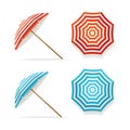 Sun Umbrella Set. Vector Royalty Free Stock Photo