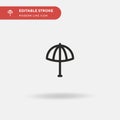 Sun Umbrella Simple vector icon. Illustration symbol design template for web mobile UI element. Perfect color modern pictogram on Royalty Free Stock Photo