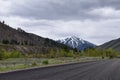 Sun Valley, Badger Canyon in Sawtooth Mountains National Forest Landscape panorama views from Trail Creek Road in Idaho. Royalty Free Stock Photo