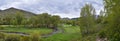 Sun Valley, Badger Canyon in Sawtooth Mountains National Forest Landscape panorama views from Trail Creek Road in Idaho. Royalty Free Stock Photo