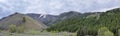 Sun Valley, Badger Canyon in Sawtooth Mountains National Forest Landscape panorama views from Trail Creek Road in Idaho. Royalty Free Stock Photo