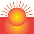 sun vector - sun icon looks like yolk Royalty Free Stock Photo