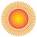 sun vector - sun icon looks like yolk Royalty Free Stock Photo