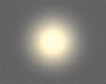 Sun vector background. Sunshine design isolated on transparent backdrop. Round circle yellow graphic element with light