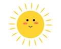 Sun - vector icon. Cute yellow sun with happy face. Emoji. Summer emoticon Royalty Free Stock Photo