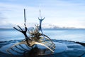 The Sun Voyager dreamboat sculpture in Reykjavik, Iceland Royalty Free Stock Photo