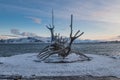 Sun Voyager Icelandic: Solfar, landmark sculpture of Reykjavik, Iceland Royalty Free Stock Photo