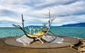 Sun Voyager sculpture at the seaside of Reykjavik Royalty Free Stock Photo