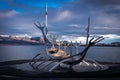 The Sun Voyager, a steel sculpture of a Viking long-ship in Reykjavik, Iceland.