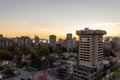 The sun wakes in yellow and orange over Vancouver