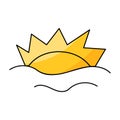 sun warm shine summer clouds icon element