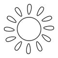 sun warm shine summer vacation line doodle