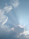 The sun was shining behind the clouds Royalty Free Stock Photo