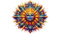 The sun was shining, pagan symbol. Universal Sun Symbol in Multicultural Interpretation. Slavic Sun God Yarilo Royalty Free Stock Photo