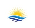 Sun Water wave icon vector illustration Royalty Free Stock Photo
