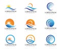 Sun and Water wave Logo Template vector illustration design Royalty Free Stock Photo