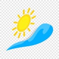 Sun and wave isometric icon