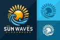Sun Wave Logo Icon Vector Design. Creative simple logos designs illustration Royalty Free Stock Photo