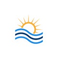 Sun wave logo, sun minimalist logo