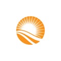 Sun Wave Logo Template vector symbol