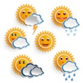 Sun Weather Faces Royalty Free Stock Photo