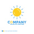 sun, weather, sunset, sunrise, summer Blue Yellow Business Logo