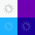 sun, weather, sunset, sunrise, summer Icon Over Various Background. Line style design, designed for web and app. Eps 10 vector