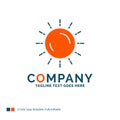 sun, weather, sunset, sunrise, summer Logo Design. Blue and Oran