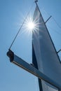 Sun in yacht canvas Royalty Free Stock Photo