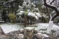 Sun Yat-sen Mausoleum after the snowfall in Mafang