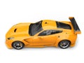 Sun yellow concept sports car - top view