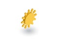 Sun yellow isometric flat icon. 3d vector