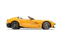 Sun yellow modern convertible super sports car - side view Royalty Free Stock Photo