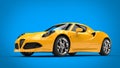 Sun yellow sports car Royalty Free Stock Photo