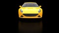 Sun yellow sports car - soft reflection - dark studio background Royalty Free Stock Photo