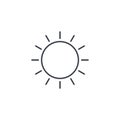 Sun yellow thin line icon. Linear vector symbol