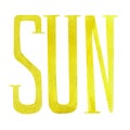 Sun yellow watercolor hand lettering