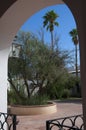 Sunbaked Courtyard at San Xavier del Bac the Spanish Catholic Mission Tucson Arizona Royalty Free Stock Photo