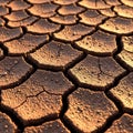 Sunbaked earth forms an expanse of polygonal segments in this Royalty Free Stock Photo