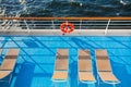 Sunbath chairs on cruise liner Royalty Free Stock Photo