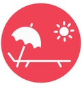 Sunbathe Isolated Vector icon that can be easily edit or modified. Royalty Free Stock Photo