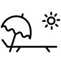 Sunbathe Isolated Vector icon that can be easily edit or modified. Royalty Free Stock Photo