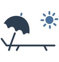 Sunbathe Isolated Vector icon that can be easily edit or modified. Royalty Free Stock Photo